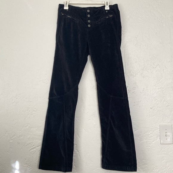 Free People Hit Back Slim Flare Pants Size 6 Velour Black NEW - Picture 3 of 10